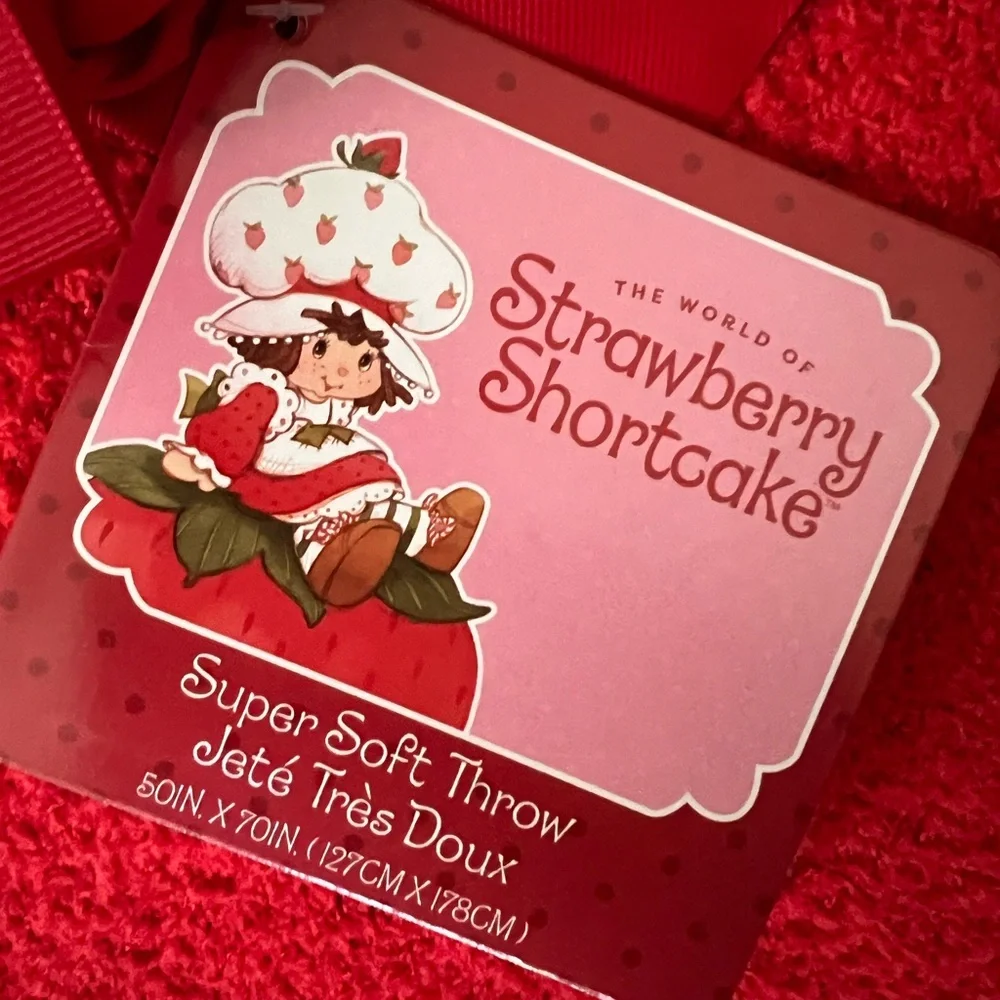Strawberry shortcake Red and Pink Heart Blanket